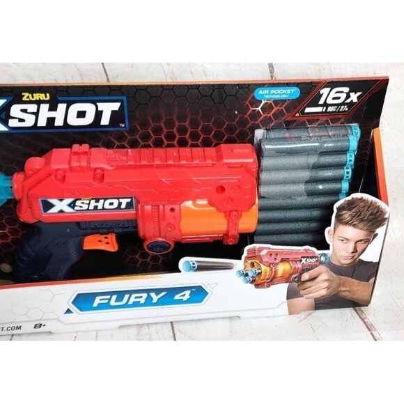 Zuru X-Shot Fury 4 Toy Gun – 16-Dart Blaster with Air Pocket Technology for Kids - Picture 2 of 9
